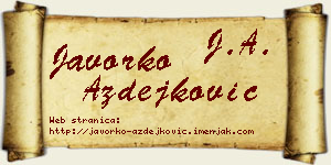 Javorko Azdejković vizit kartica
